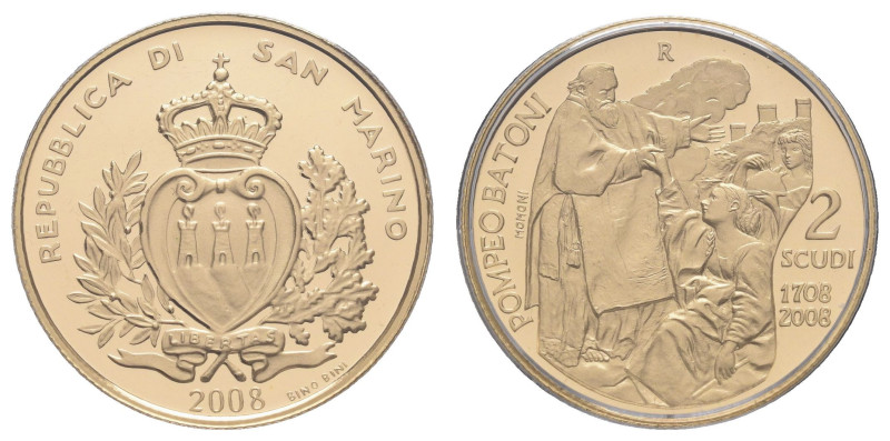 Europa und Übersee San Marino
 2 Scudi, Gold, 2008, 300. Anniversario della Nas...