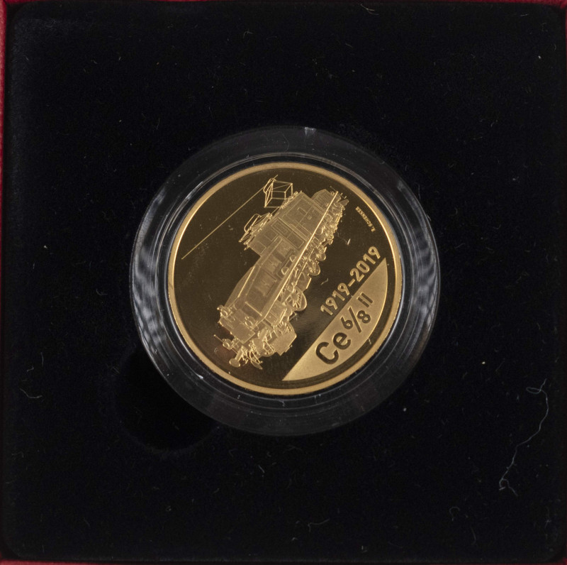 Europa und Übersee Schweiz
 50 Franken, Gold, 2019, Lokomotive Krokodil, mit Ze...