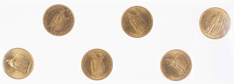 Europa und Übersee Ungarn
 6x 20 Kronen, Gold, Franz Joseph I., 1892, 1893,1897...