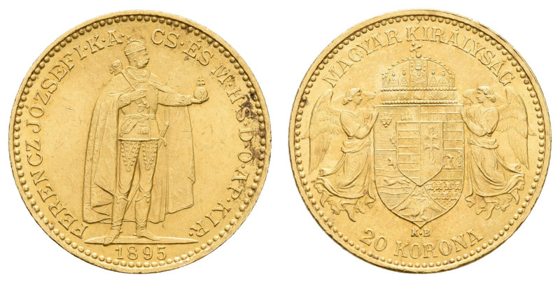 Europa und Übersee Ungarn
 20 Kronen, Gold, 1905, Franz Joseph I., Fb. 250, kl....