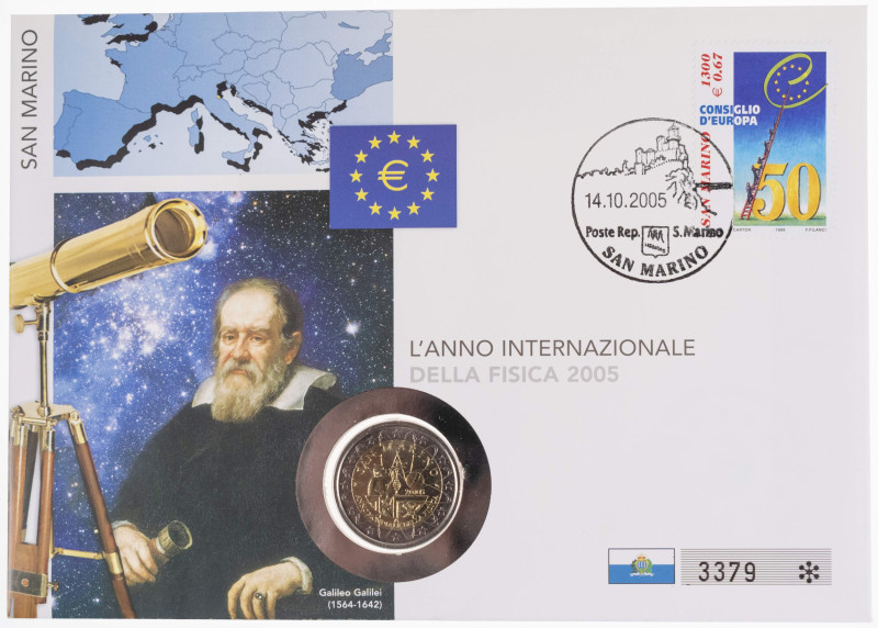 Sammlungen und Nachlässe Europa
 SAN MARINO, 2 Euro Galileo Galilei 2005 und Ch...