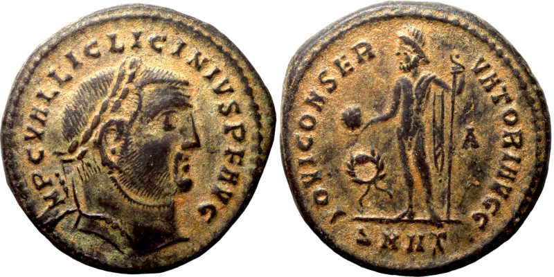 Licinius I, 308-324. Follis Heraclea. IMP C VAL LICIN LICINIVS P F AVG Laureate ...