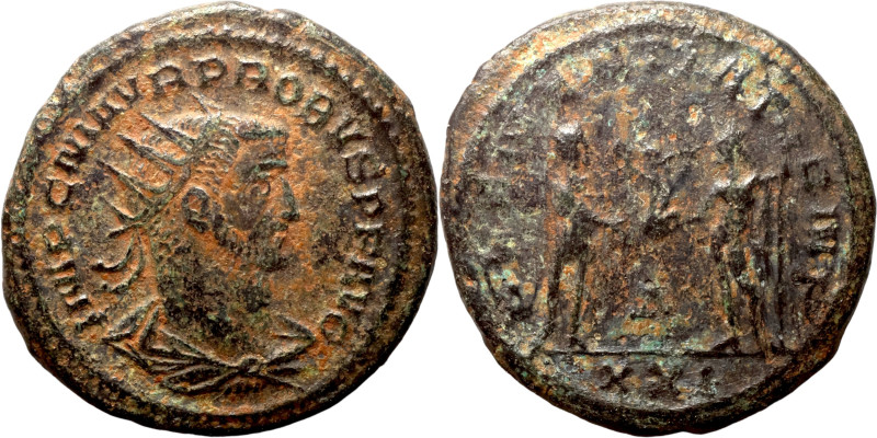 PROBUS. Antoninianus. 176-182 AD. Antioch mint. CLEMENTIA TEMP - S / XXI.

21m...