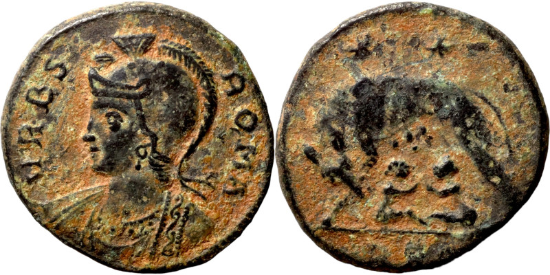 Constantinus I. (306-337 AD). Æ Follis.Romulus and Remus

16mm 2,59g