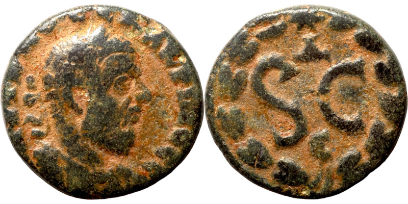 Macrinus AD 217-218 Antioch Bronze

17mm 4,46g

Artificial sand patina