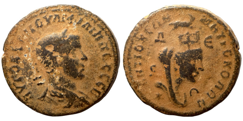 Philip I. Bronze AD 247-249. Obv: AYTOK K M IOYΛΙ ΦΙΛΙΠΠΟC CÐ„B, laureate, drape...