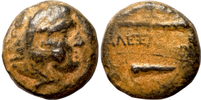 Greek coin 1-4 century Bronze

17mm 4,24g

Artificial sand patina