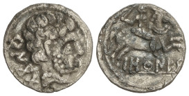 Celtiberian Coins

Denario. 120-20 a.C. BASCUNES (PAMPLONA). Anv.: Cabeza barbada a derecha, detrás leyenda ibérica BeNCoDa. Rev.: Jinete con espada...
