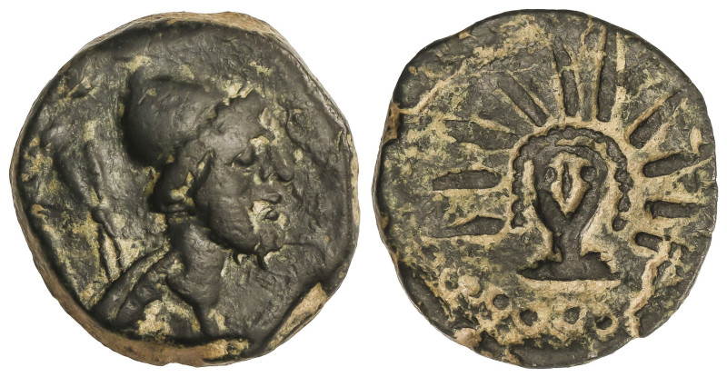 Celtiberian Coins

As. 200-20 a.C. MALACA (MÁLAGA). Anv.: Cabeza de Vulcano a ...