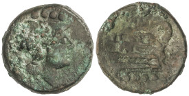 Roman Coins

Republic

Triens. 215-211 a.C. ANÓNIMO. Anv.: Cabeza de Minerva a derecha, cuatro puntos encima. Rev.: Proa de nave a derecha, encima...