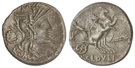 Roman Coins

Republic

Denario. 128 a.C. CLOULIA. L. Cloelius. Anv.: Cabeza se Roma a derecha, detrás corona.Debajo ROMA. Rev.: Victoria en biga a...
