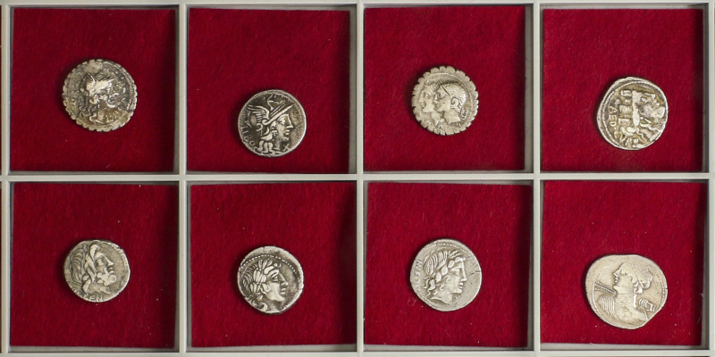 Roman Coins

Republic

Lote 8 monedas Denario. FONTEIA, FURIA, LICINIA (2), ...