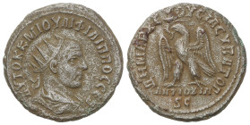 Roman Coins

Empire

Tetradracma. 244-249 d.C. FILIPO I. ANTIOQUÍA. Anv.: Busto radiado a derecha, alrededor leyenda. Rev.: Águila en pie a izquie...