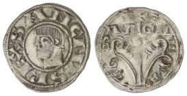 Medieval Coins

Kingsdoms of Navarra and Aragon

Dinero. SANCHO RAMÍREZ. JACA. Anv.: SANCIVS REX. Efigie a izquierda. 0,97 grs. Ve. ESCASA. Cru.VS...