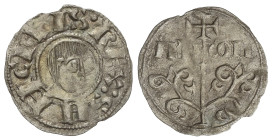 Medieval Coins

Kingsdoms of Navarra and Aragon

Dinero. SANCHO RAMÍREZ. JACA. Anv.: SANCIVS REX. Efigie a derecha. Rev.: Árbol con cruz encima. A...