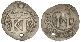 Spanish Monarchy

Joanna and Charles

1/2 Real. MÉXICO. Anv.: M surmontada de roel - O - O. Rev.: P -LV (V invertida) -S. 1,4 grs. (Perforación). ...