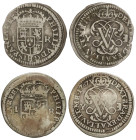 Spanish Monarchy

Philip V

Lote 2 monedas 1 Real. 1707. SEGOVIA. 2,28 grs. Las dos con el 0 de la fecha pequeño. (Una con final de riel). AC-621....