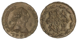 Spanish Monarchy

Charles III

1 Maravedí. 1770. MADRID. 1,15 grs. ESCASA. AC-27. EBC+.