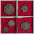 Spanish Monarchy

Charles III

Lote 5 monedas 1, 2 (2), 4, 8 Maravedís. 1772 a 1788. SEGOVIA. A EXAMINAR. AC-28, 38, 49, 53, 72. BC a MBC.