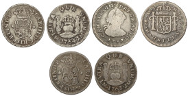 Spanish Monarchy

Charles III

Lote 3 monedas 1/2 Real. 1763, 64, 87. LIMA. J.M. (2) y M.I. A EXAMINAR. AC-114, 115, 144. MBC- a MBC.