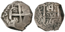 Spanish Monarchy

Charles III

4 Reales. 1760. POTOSÍ. (V.Y.). 13,41 grs. (Oxidaciones limpiadas). AC-904. MBC.