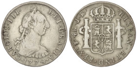 Spanish Monarchy

Charles III

4 Reales. 1774. POTOSÍ. J.R. 13,33 grs. AC-931. BC+.