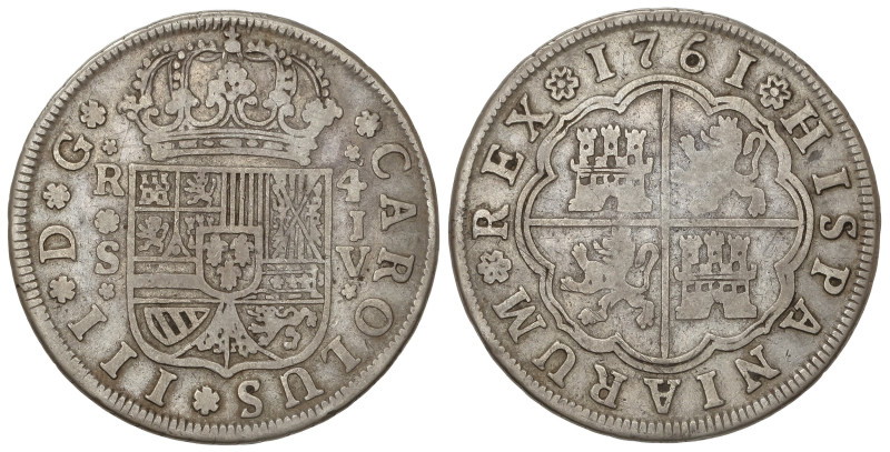 Spanish Monarchy

Charles III

4 Reales. 1761. SEVILLA. J.V. 12,92 grs. AC-9...