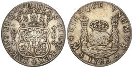 Spanish Monarchy

Charles III

8 Reales. 1765. MÉXICO. M.F. 26,8 grs. Columnario. Pátina. AC-1088. MBC.