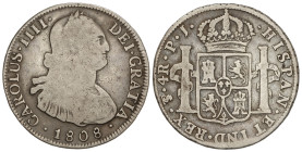 Spanish Monarchy

Charles IV

4 Reales. 1808. POTOSÍ. P.J. 13,03 grs. AC-845. MBC-.