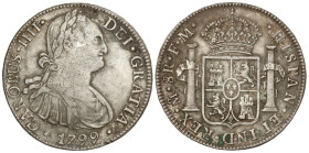 Spanish Monarchy

Charles IV

8 Reales. 1799. MÉXICO. F.M. 26,82 grs. (Oxidaciones limpiadas). AC-963. MBC.