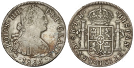 Spanish Monarchy

Charles IV

8 Reales. 1805. MÉXICO. T.H. 26,77 grs. (Oxidaciones limpiadas). Pátina. AC-983. MBC/MBC+.