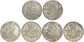 Spanish Monarchy

Charles IV

Lote 3 monedas 8 Reales. 1794, 1802 y 1805. MÉXICO. F.M., F.T. y T.H. (Golpecitos). AC-956, 975, 983. MBC- a MBC.