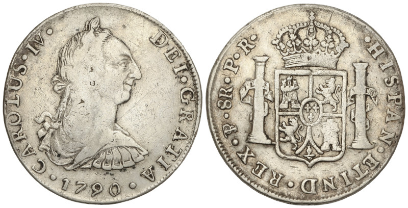 Spanish Monarchy

Charles IV

8 Reales. 1790. POTOSÍ. P.R. 26,51 grs. Busto ...