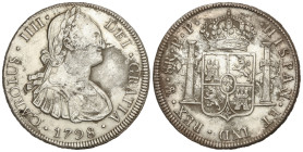 Spanish Monarchy

Charles IV

8 Reales. 1798. POTOSÍ. P.P. 26,73 grs. (Oxidaciones limpiadas). AC-1002. MBC.