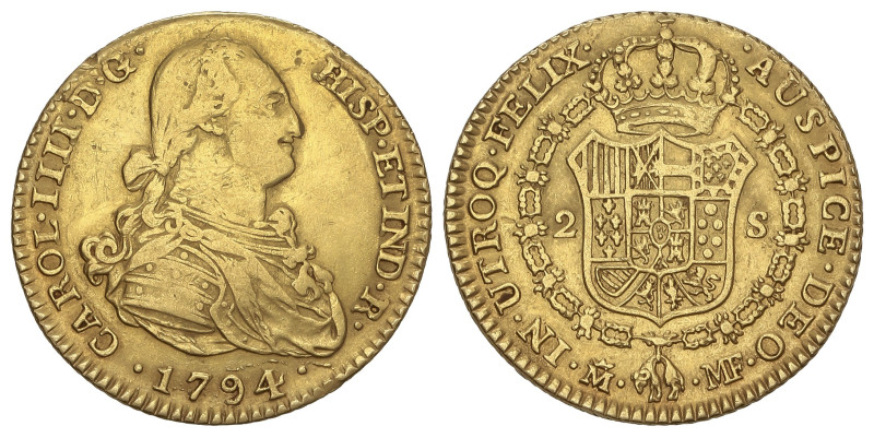 Spanish Monarchy

Charles IV

2 Escudos. 1794. MADRID. M.F. 6,64 grs. (Rayit...