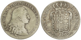 Spanish Monarchy

Infantes of Spain

Piastra (120 Grana). 1786. FERNANDO de DOS SICILIAS. NÁPOLES. BP/C. C.C. 26,82 grs. AR. Pátina. MIR-370/1; Vt...