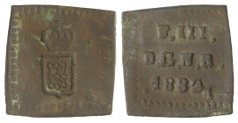 Spanish Monarchy

Ferdinand VII

1/2 Maravedí. 1832. PAMPLONA. 1,07 grs. Cospel cuadrado. AC-30. MBC.