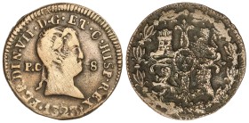 Spanish Monarchy

Ferdinand VII

8 Maravedís. 1823. PAMPLONA. 9,86 grs. Br fundido. ESCASA. AC-211; Ros-4.11.1. MBC-.