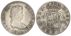 Spanish Monarchy

Ferdinand VII

2 reales. 1812. CATALUNYA. S.F. 5,57 grs. Sin punto detrás de F. AC-766. MBC-.