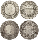 Spanish Monarchy

Ferdinand VII

Lote 2 monedas 10 Reales. 1821. BILBAO y MADRID. RESELLADO. Módulo 4 Reales. Pátina. AC-1023, 1088. MBC-.