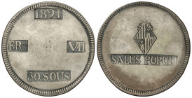 Spanish Monarchy

Ferdinand VII

30 Sous. 1821. MALLORCA. 25,86 grs. AC-1293. MBC.
