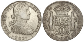 Spanish Monarchy

Ferdinand VII

8 Reales. 1811. MÉXICO. H.J. 26,69 grs. (Rayitas y golpecitos). AC-1317. MBC-.
