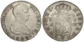 Spanish Monarchy

Ferdinand VII

8 Reales. 1809. SEVILLA. C.N. 26,8 grs. (Oxidaciones limpiadas). AC-1412. MBC.
