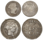 Spanish Monarchy

Elisabeth II

Lote 2 monedas 10 y 20 Centavos de Peso. 1868. MANILA. (Una restos soldadura). AC-656, 661. BC a MBC-.