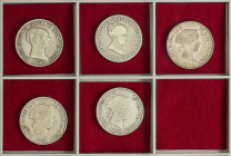 Spanish Monarchy

Elisabeth II

Lote 5 monedas 10 Reales (3) y 1 Escudo (2). 1843 a 1868. MADRID. 10 Reales: 1843, 1853 y 1864. 1 Escudo: 1867 y 1...