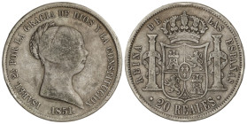Spanish Monarchy

Elisabeth II

20 Reales. 1851. MADRID. 25,5 grs. Pátina. AC-593. MBC-/MBC.