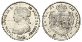Spanish Monarchy

Elisabeth II

4 Escudos. 1865. BARCELONA. 3,37 grs. Platino. Falsa de época en platino. (Rayitas). Barrera-843. MBC+.