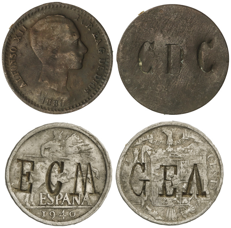 Peseta Period

Provisional Government and I Republic

Lote 2 monedas 5 Y 10 ...