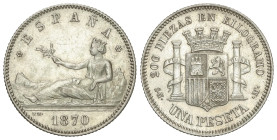 Peseta Period

Provisional Government and I Republic

1 Peseta. 1870 (*18-70). S.N.-M. MBC+.