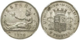 Peseta Period

Provisional Government and I Republic

5 Pesetas. 1870 (*18-70). S.N.-M. Encapsulada por NGC AU 55 (6493344-006). EBC.